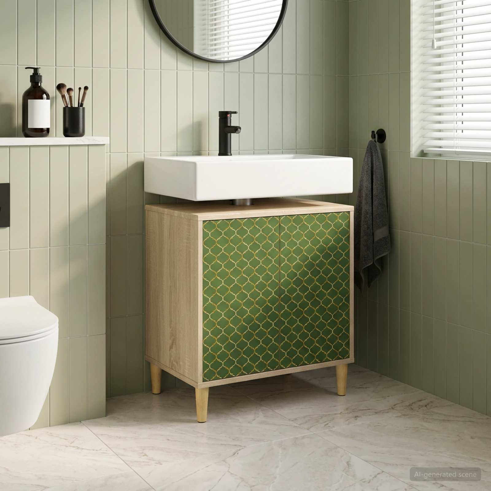 Badkamerkast GELEEN Sonoma 60 x 40 x 60 cm Bewerkt hout – afbeelding 1