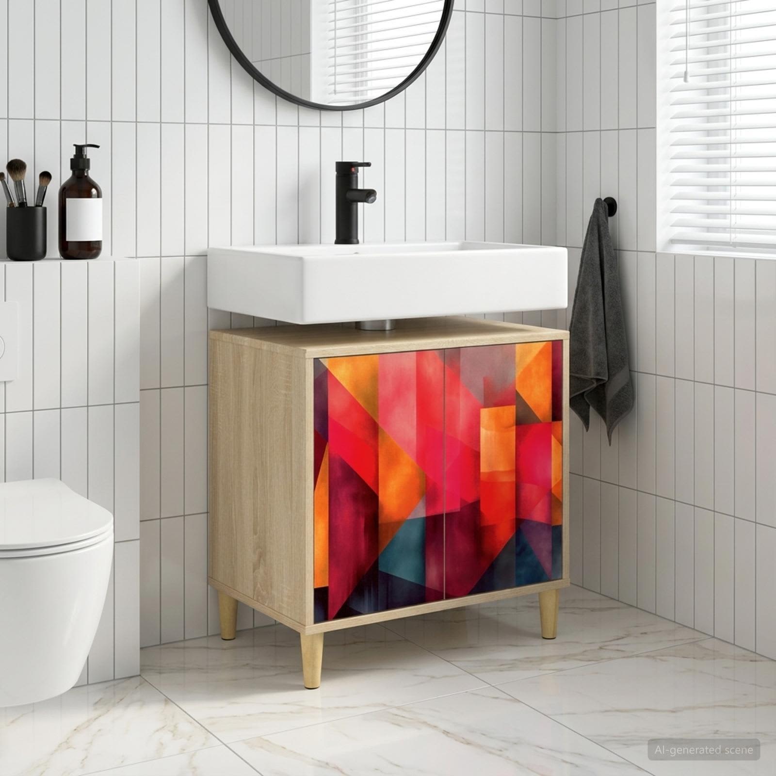 Badkamerkast HEESCH Sonoma 60 x 40 x 60 cm Bewerkt hout