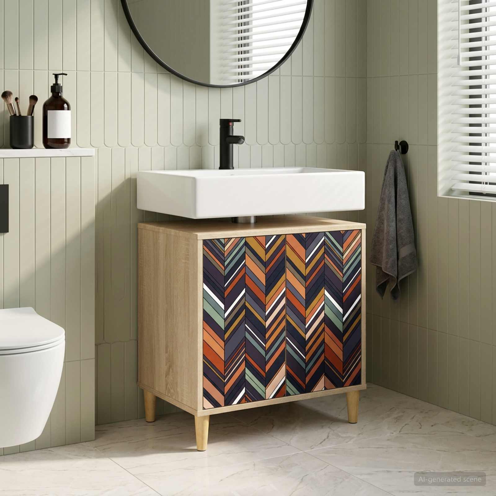 Badkamerkast OMMEN Sonoma 60 x 40 x 60 cm Bewerkt hout