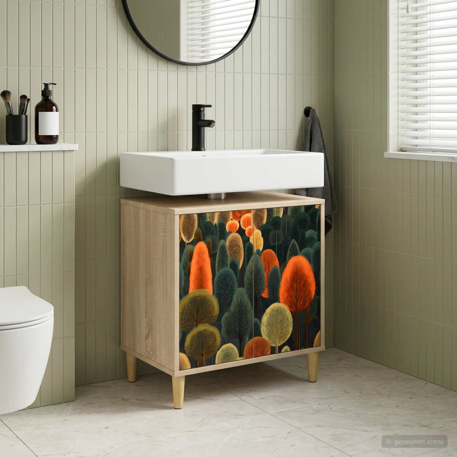 Badkamerkast ZAANDAM Sonoma 60 x 40 x 60 cm Bewerkt hout