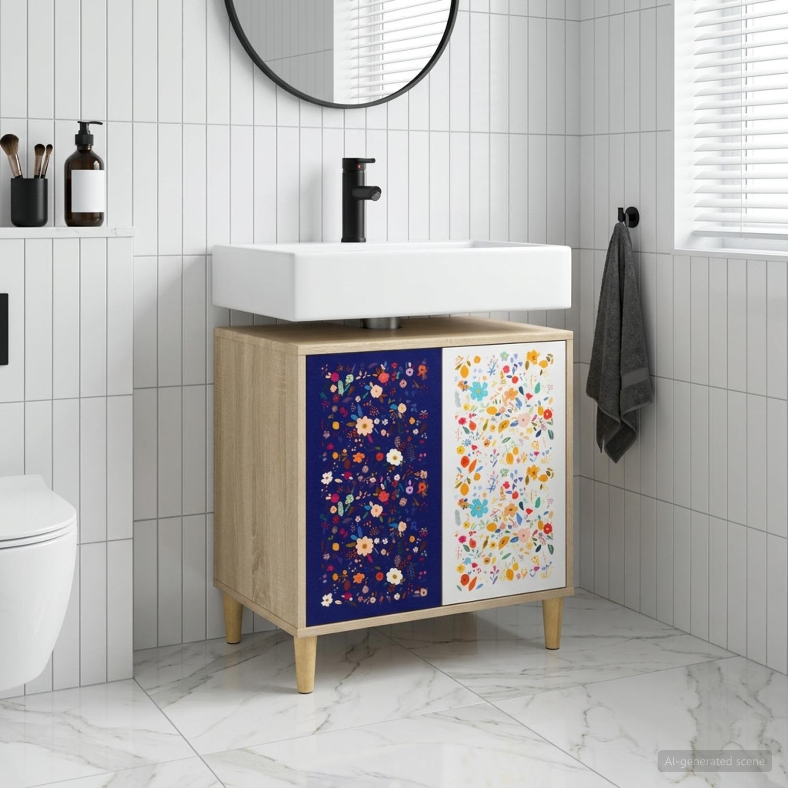 Badkamerkast MAINZ Sonoma 60 x 40 x 60 cm Bewerkt hout