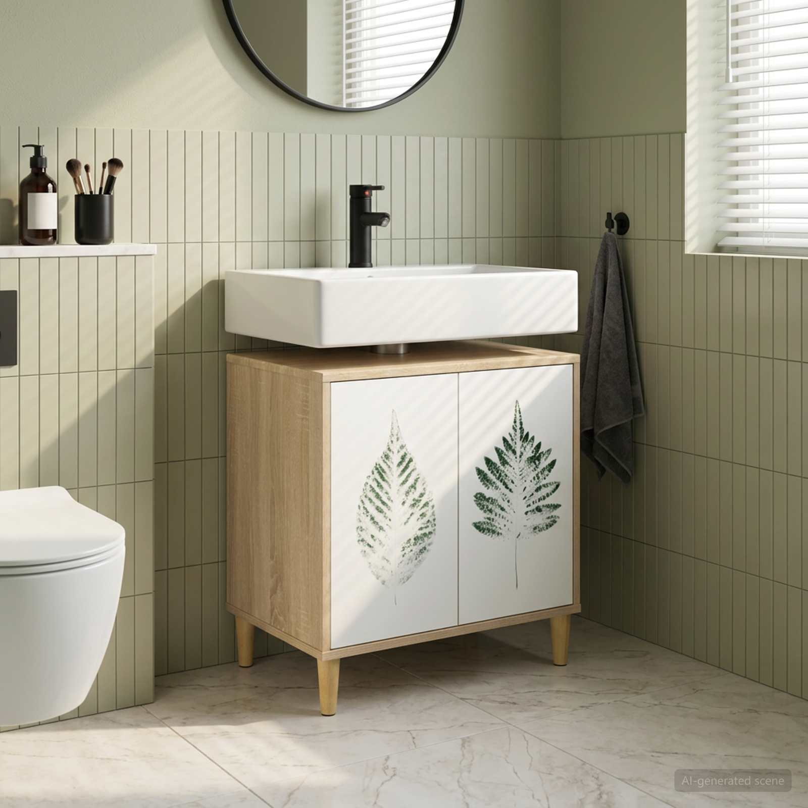 Badkamerkast HANAU Sonoma 60 x 40 x 60 cm Bewerkt hout