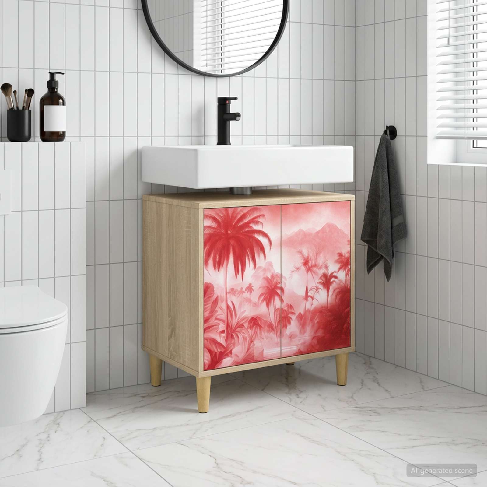 Badkamerkast AACHEN Sonoma 60 x 40 x 60 cm Bewerkt hout