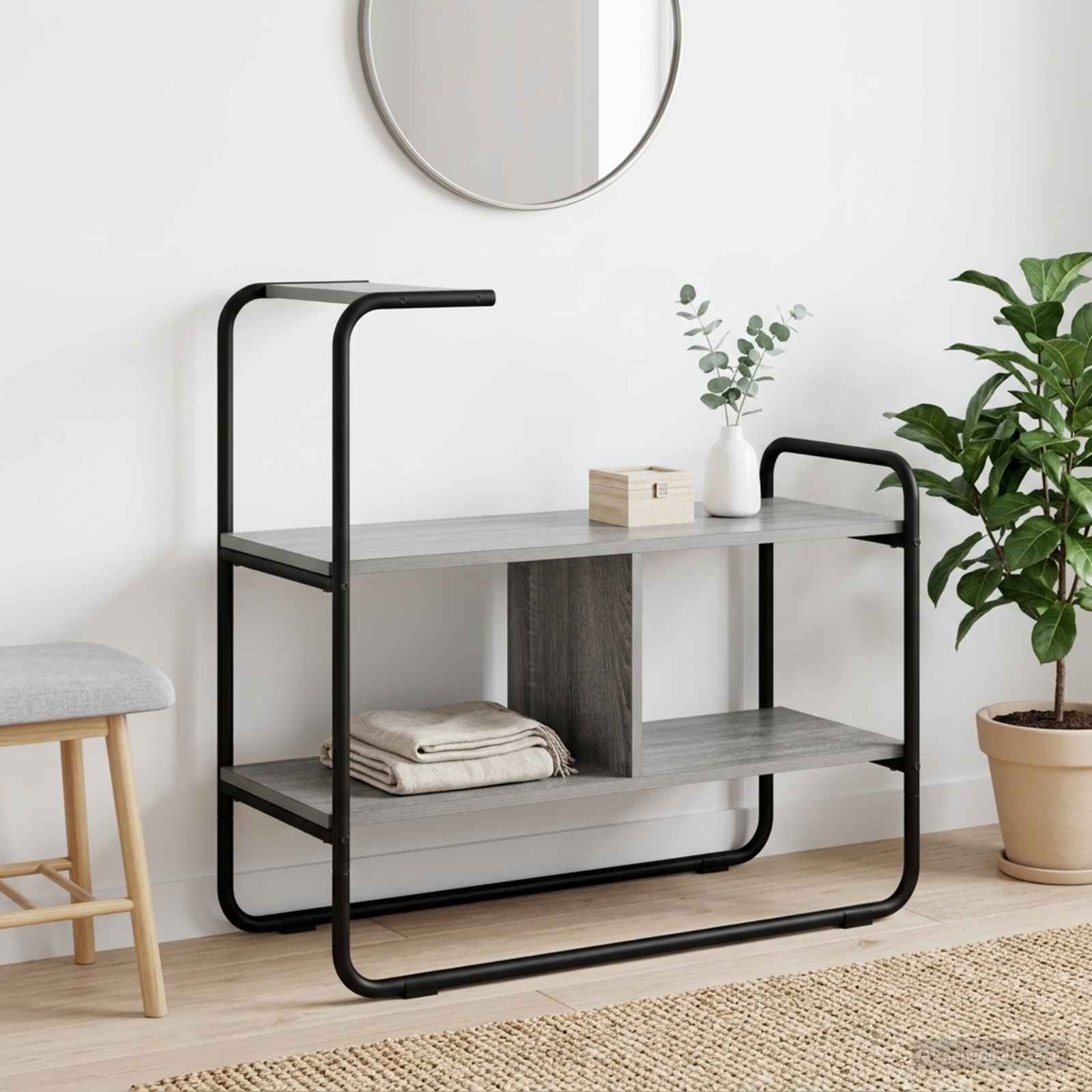 Consoletafel Grijs Sonoma 80 x 35 x 75 cm Bewerkt hout