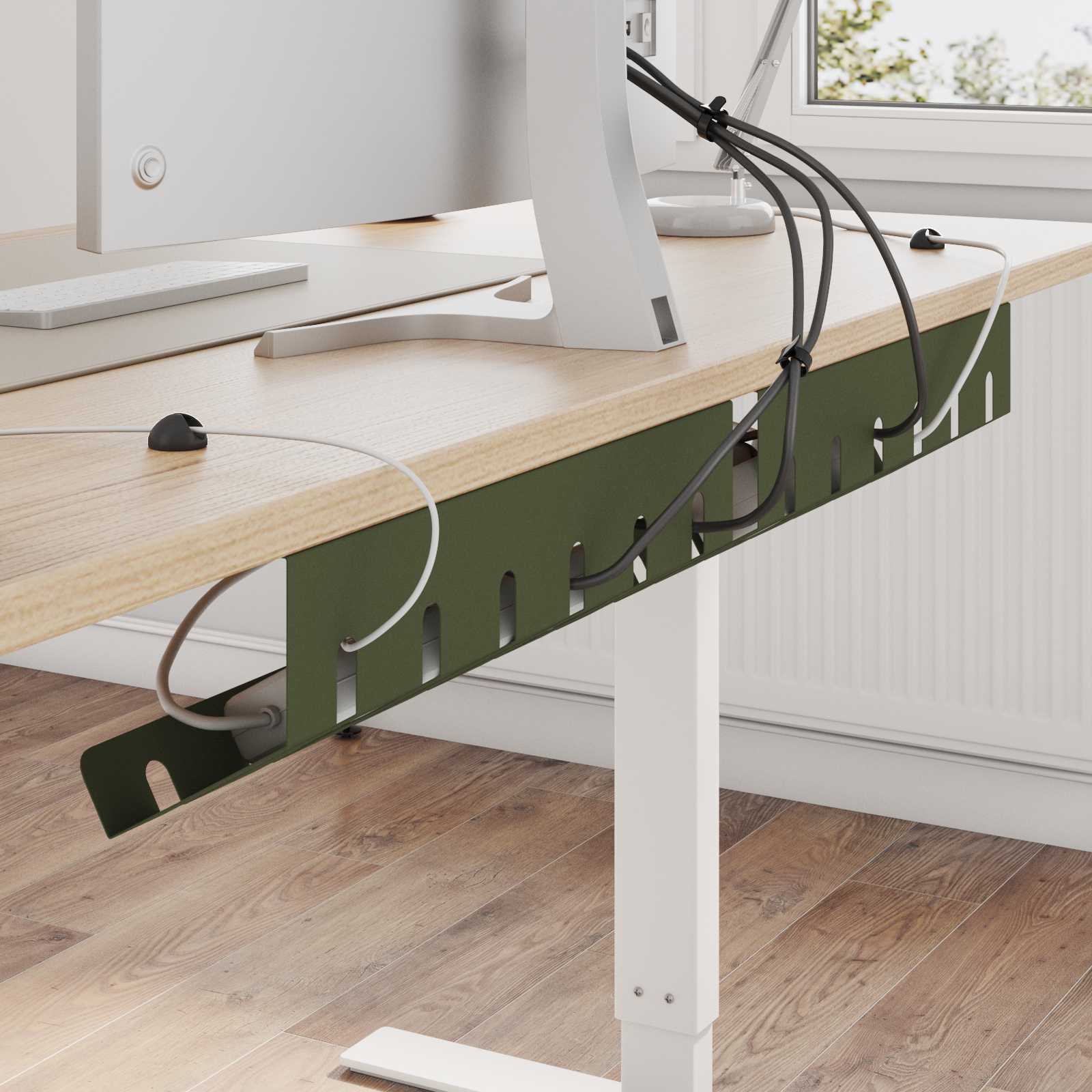 Kabelgoot voor onder bureau 2 st Olijfgroen 44 x 11,5 x 13,5 cm