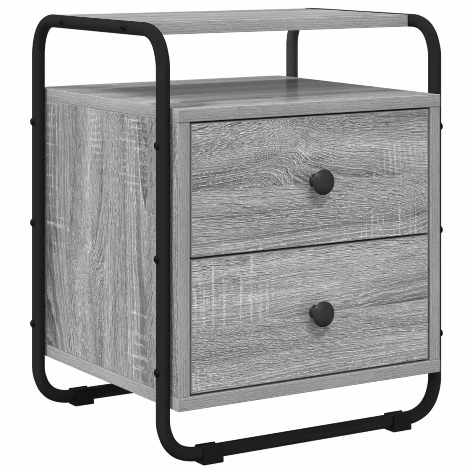 Nachtkastje Grijs Sonoma 40 x 36,5 x 50 cm Bewerkt hout