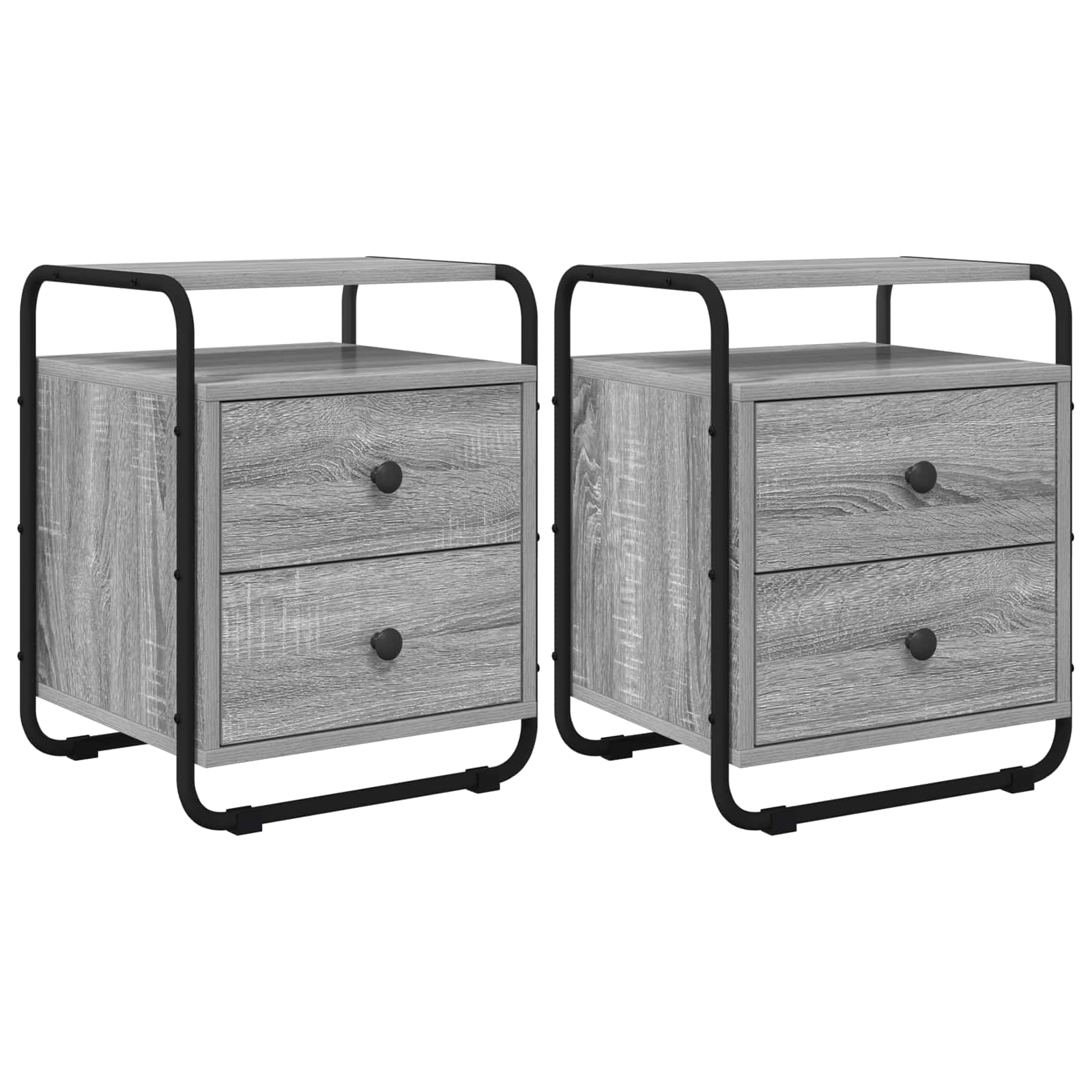 Nachtkastje 2 st Grijs Sonoma 40 x 36,5 x 50 cm Bewerkt hout – afbeelding 1