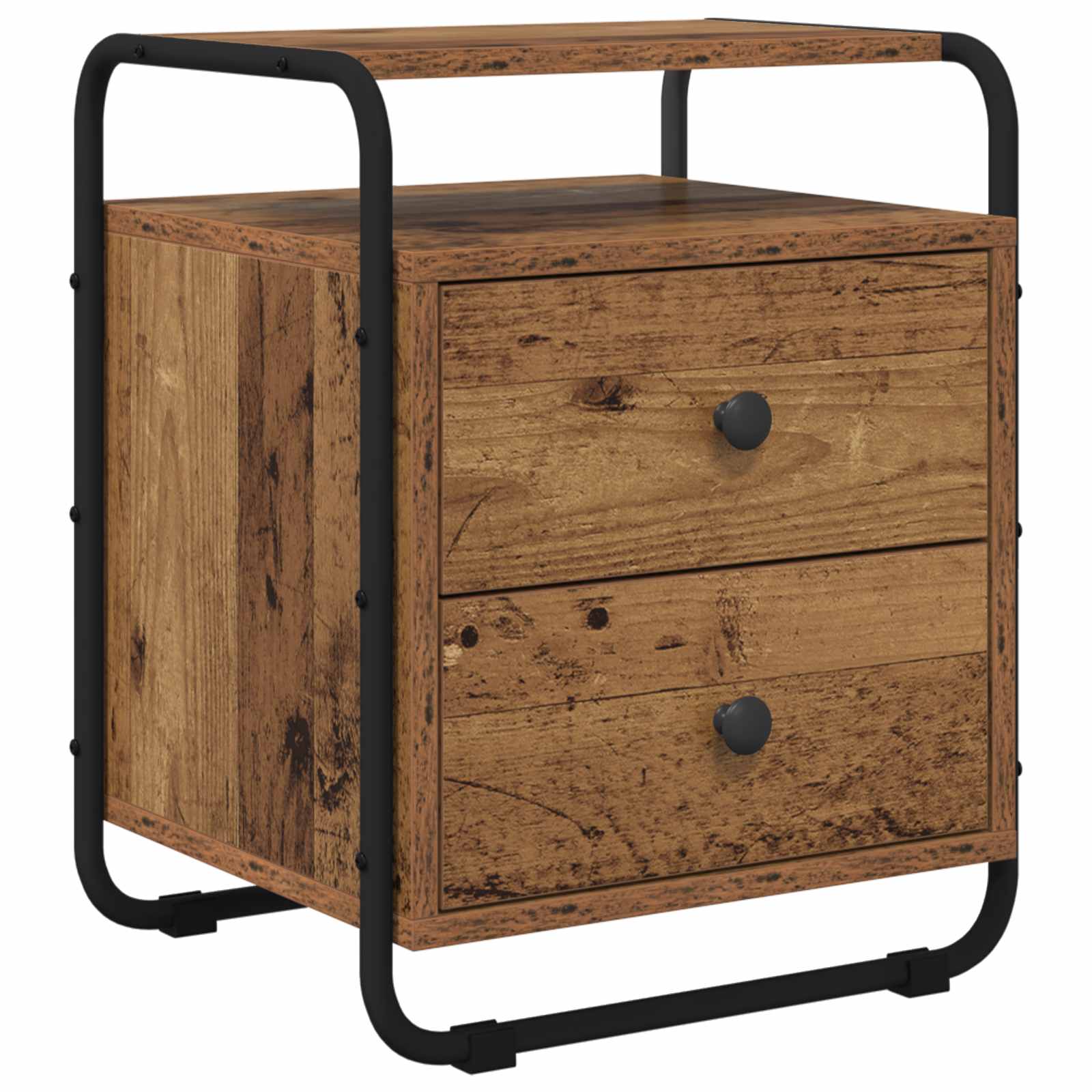 Nachtkastje Oud hout 40 x 36,5 x 50 cm Bewerkt hout – afbeelding 1