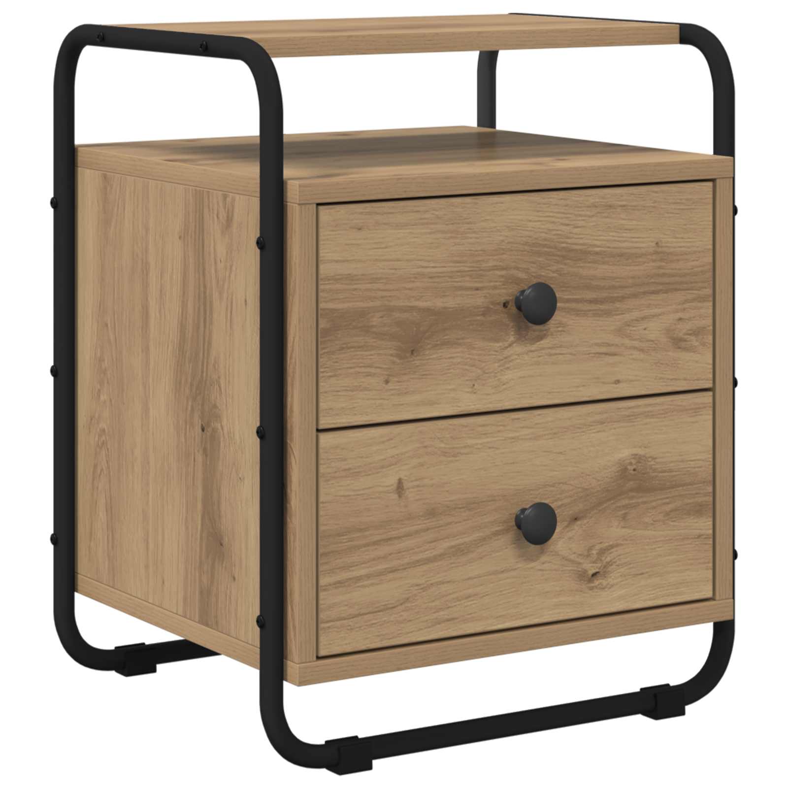 Nachtkastje Artisanaal eiken 40 x 36,5 x 50 cm Bewerkt hout