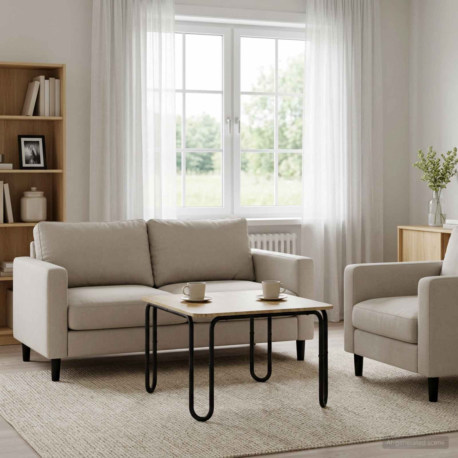 Salontafel Sonoma Eiken 79,5 x 79,5 x 45 cm Bewerkt hout – afbeelding 1