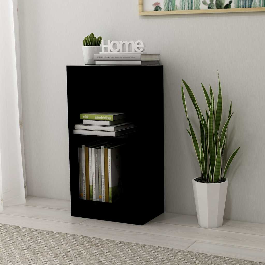 Boekenkast 40x24x75 cm bewerkt hout zwart