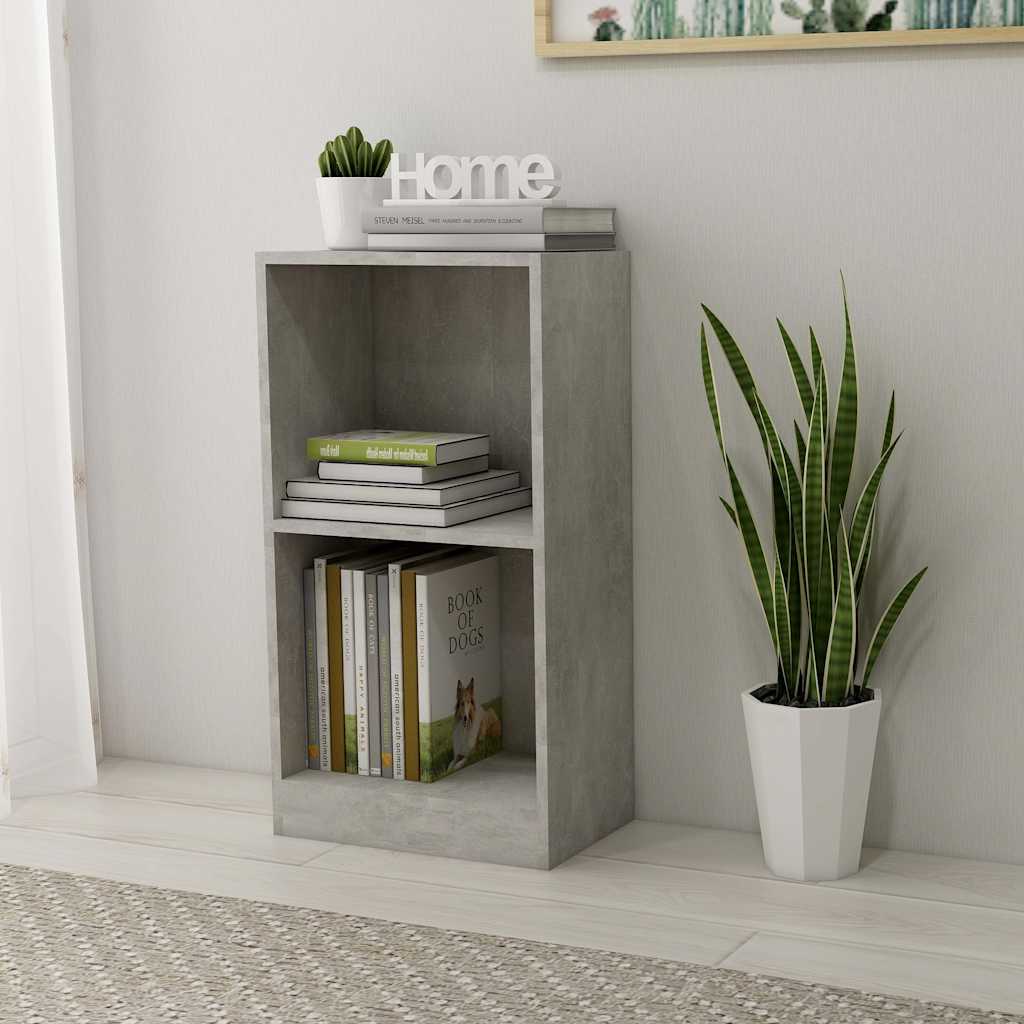 Boekenkast 40x24x75 cm bewerkt hout betongrijs