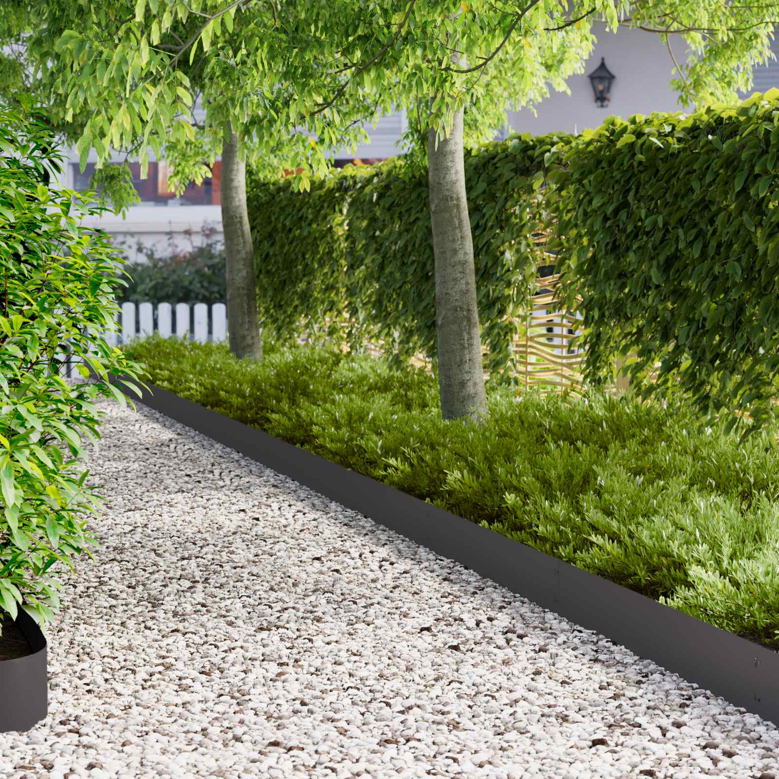 Tuinrand 10 pcs 103 x 20 cm metaal Zwart