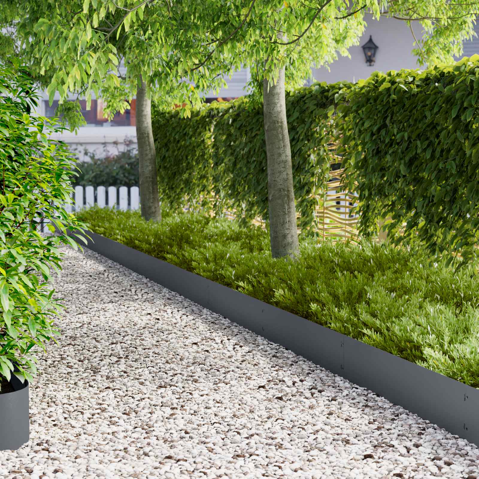 Tuinrand 20 pcs 103 x 25 cm metaal Antracietkleurig