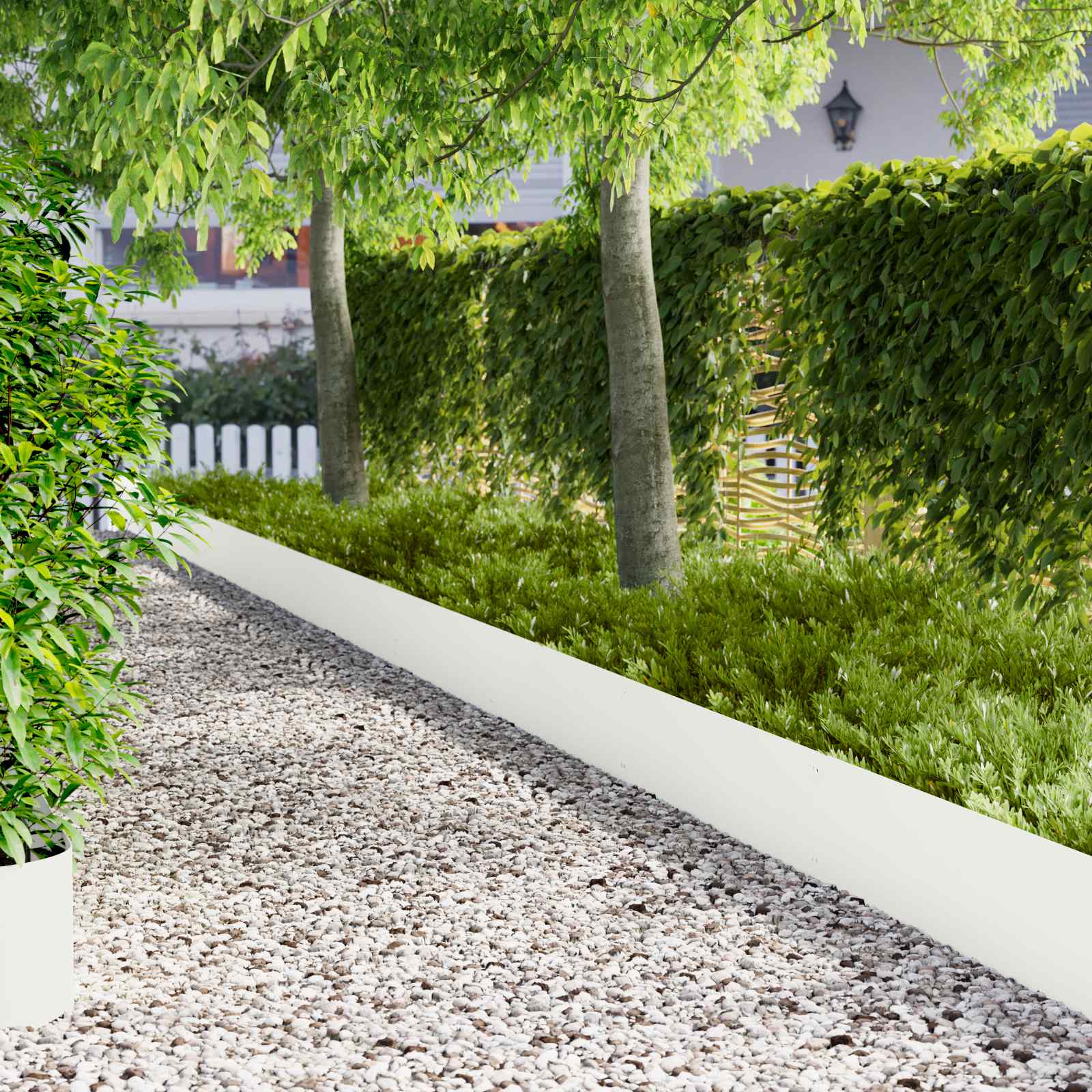 Tuinrand 10 pcs 103 x 30 cm metaal Wit