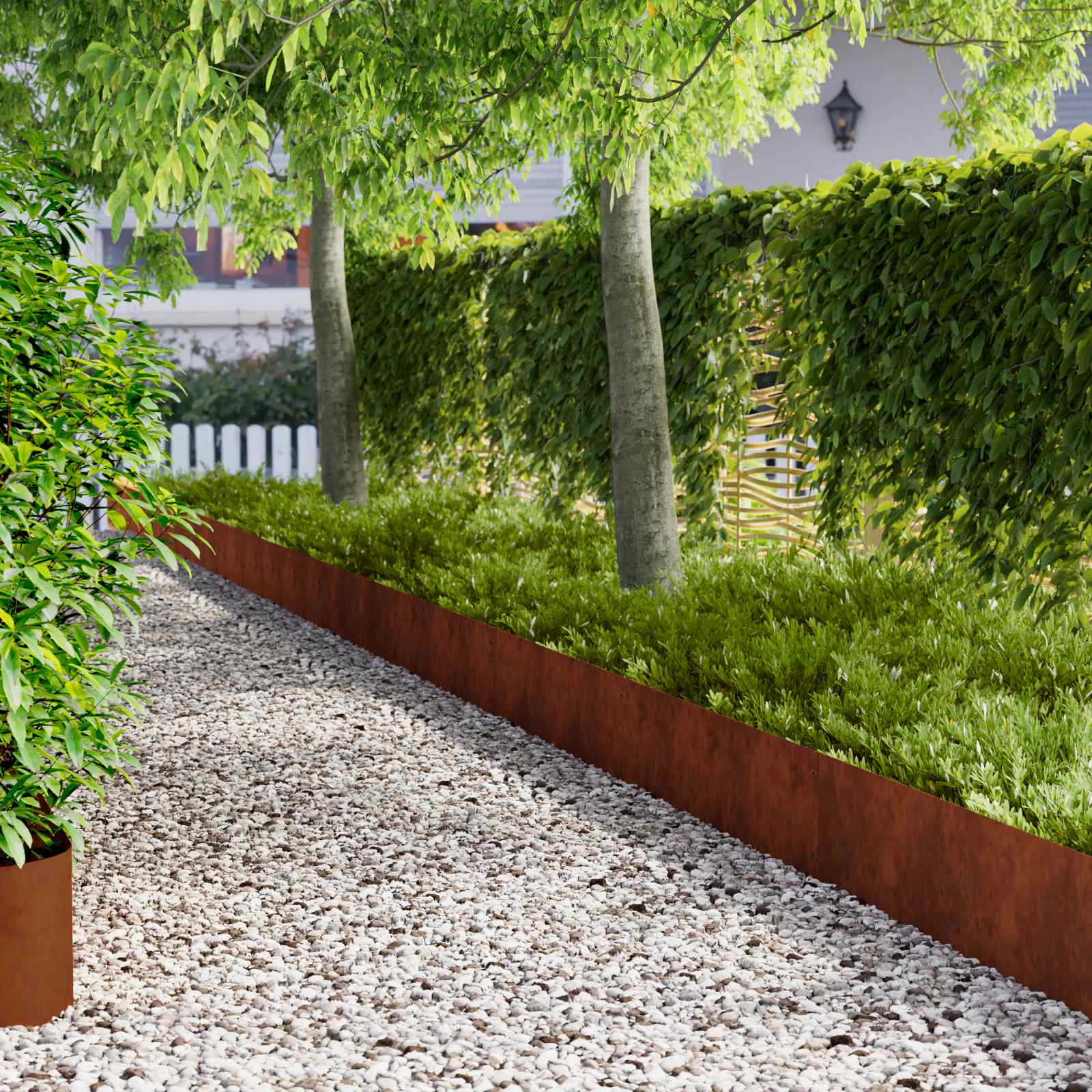 Tuinrand 20 pcs 103 x 30 cm metaal Roestig