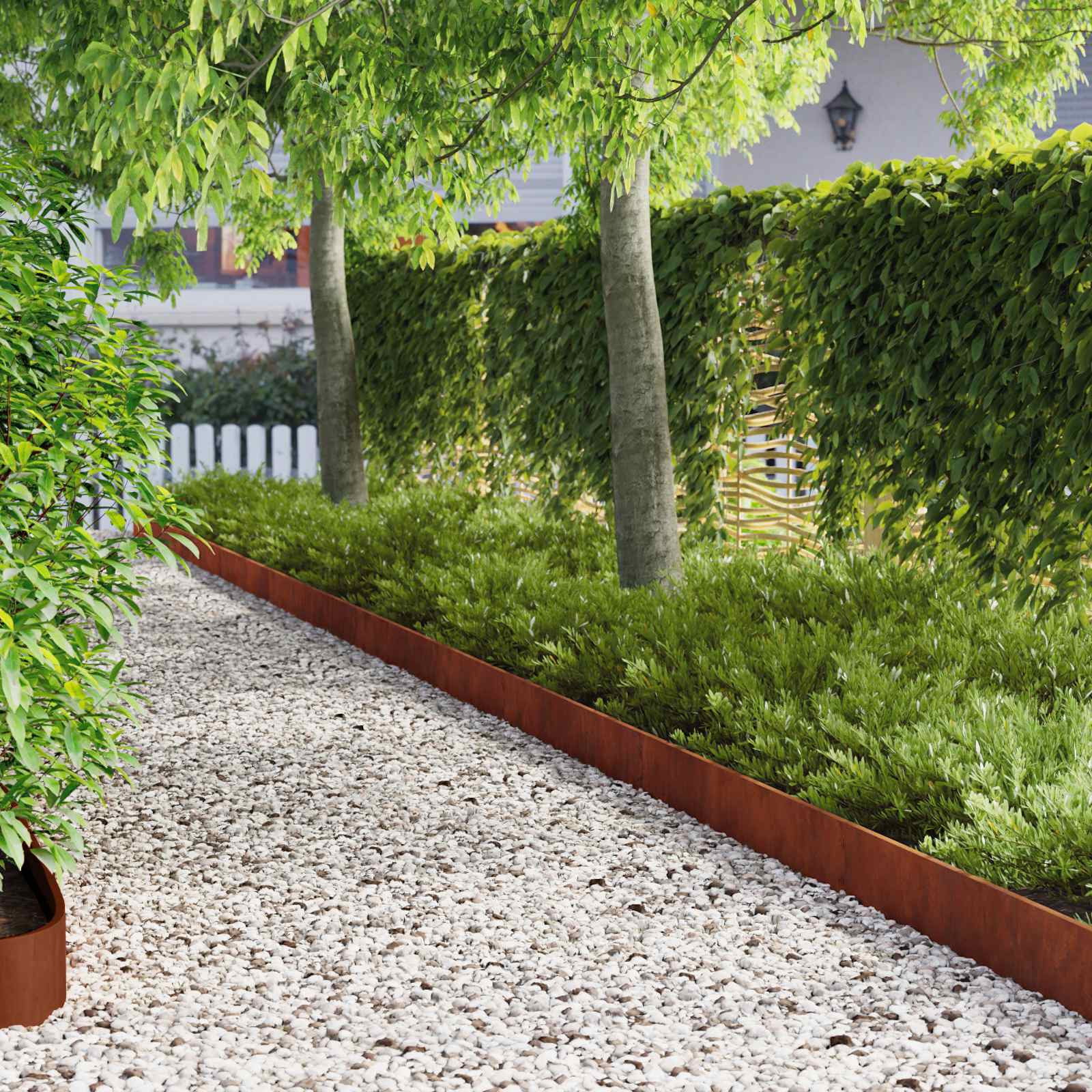 Gazonrand 10 pcs 103 x 15 cm Staal Roestig