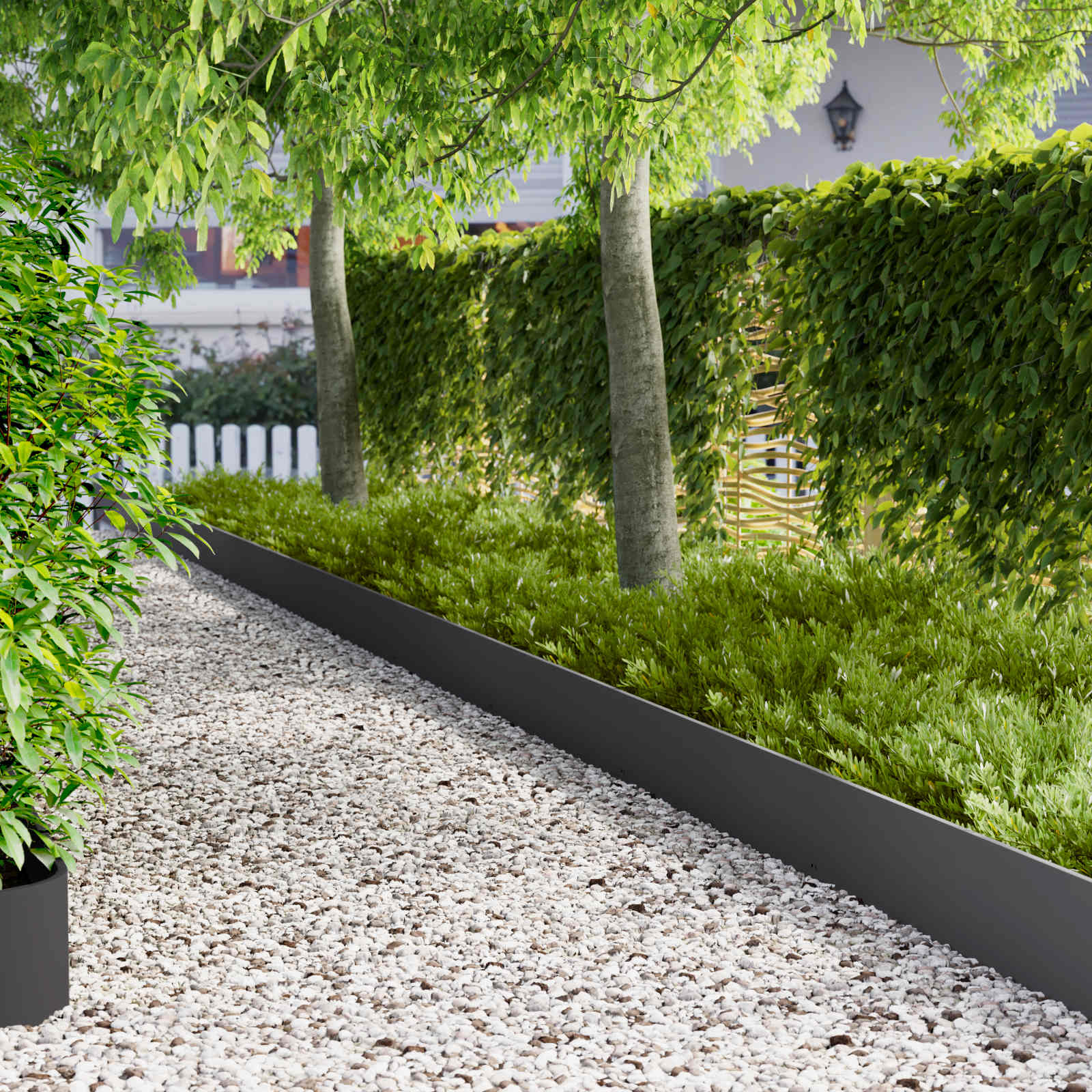 Gazonrand 10 pcs 103 x 25 cm Staal Zwart