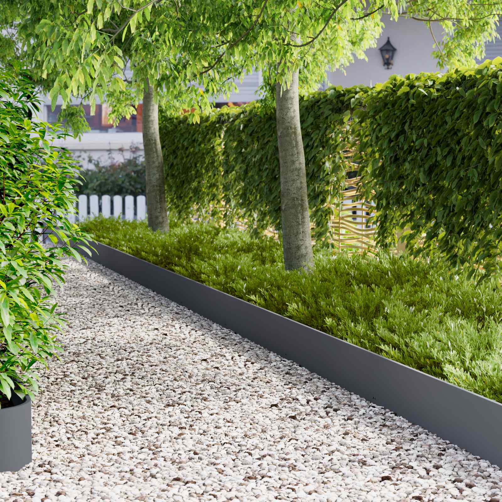 Gazonrand 10 pcs 103 x 25 cm Staal Antracietkleurig – afbeelding 1