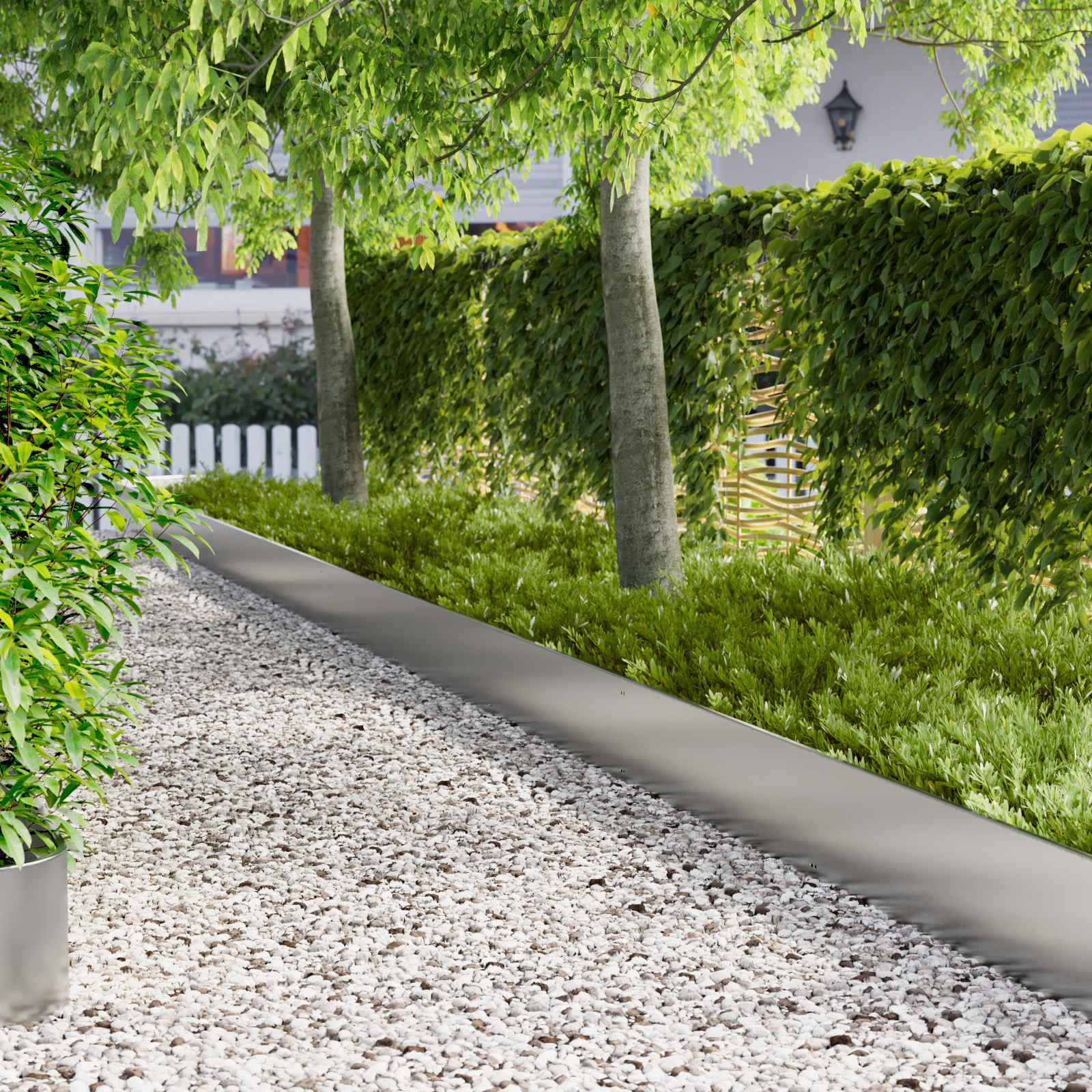 Gazonrand 20 pcs 103 x 30 cm Staal Zilverkleurig