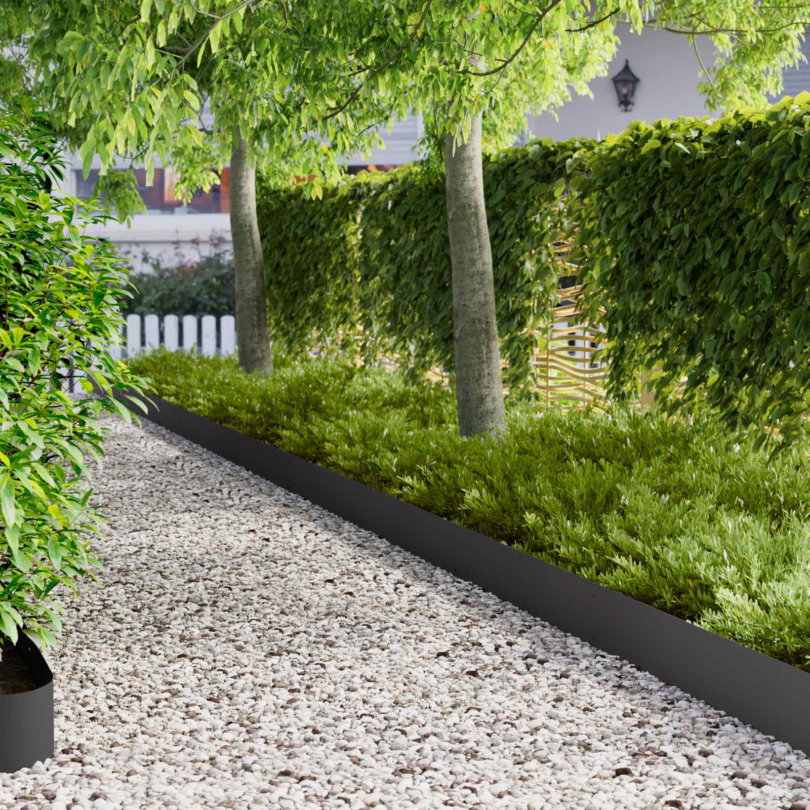 Gazonrand 20 pcs 103 x 20 cm Staal Zwart – afbeelding 1