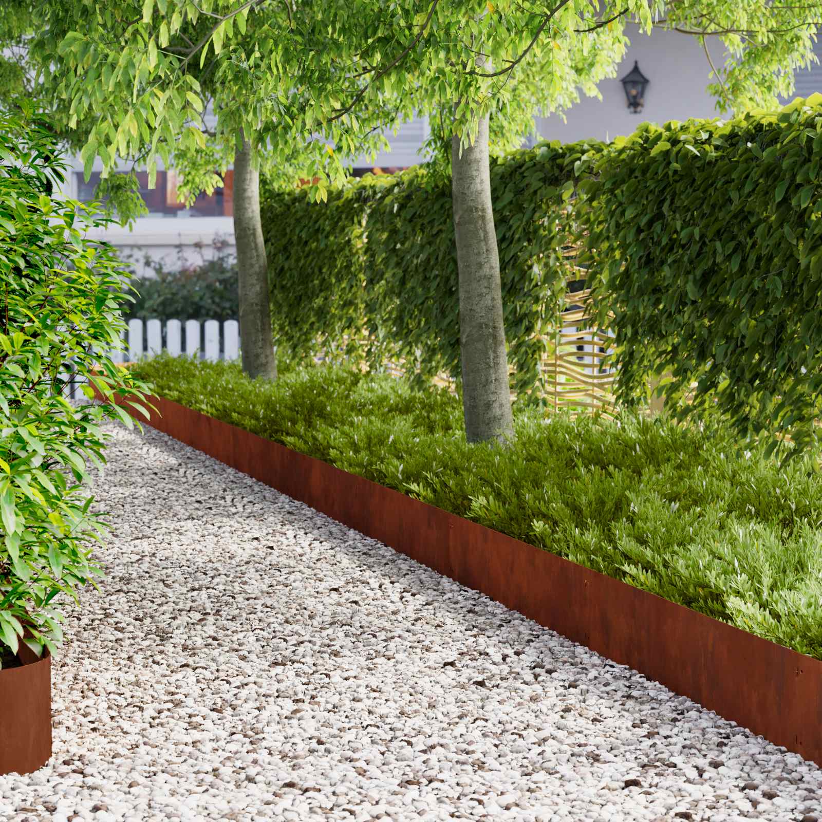 Gazonrand 20 pcs 103 x 25 cm Staal Roestig