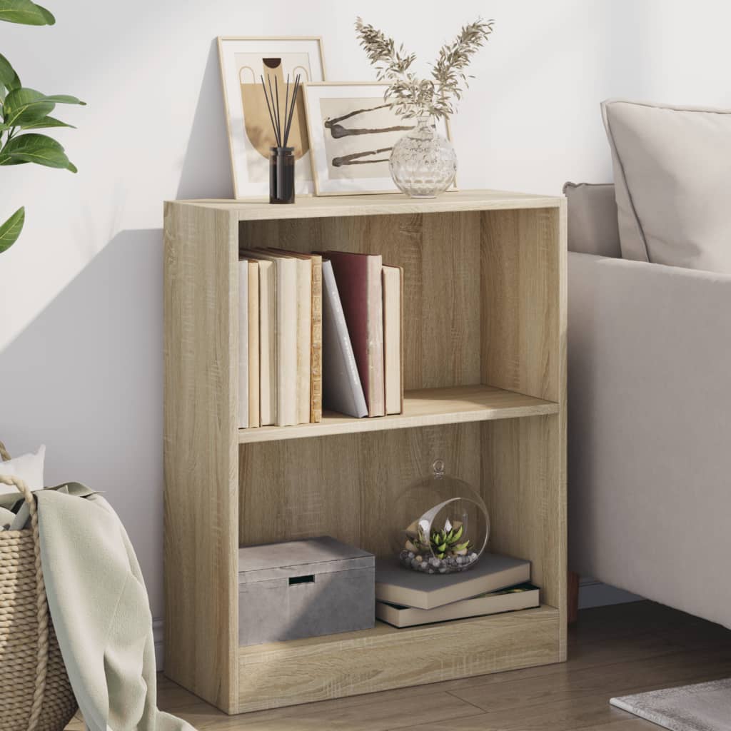 Boekenkast 60x24x76 cm bewerkt hout sonoma eikenkleurig