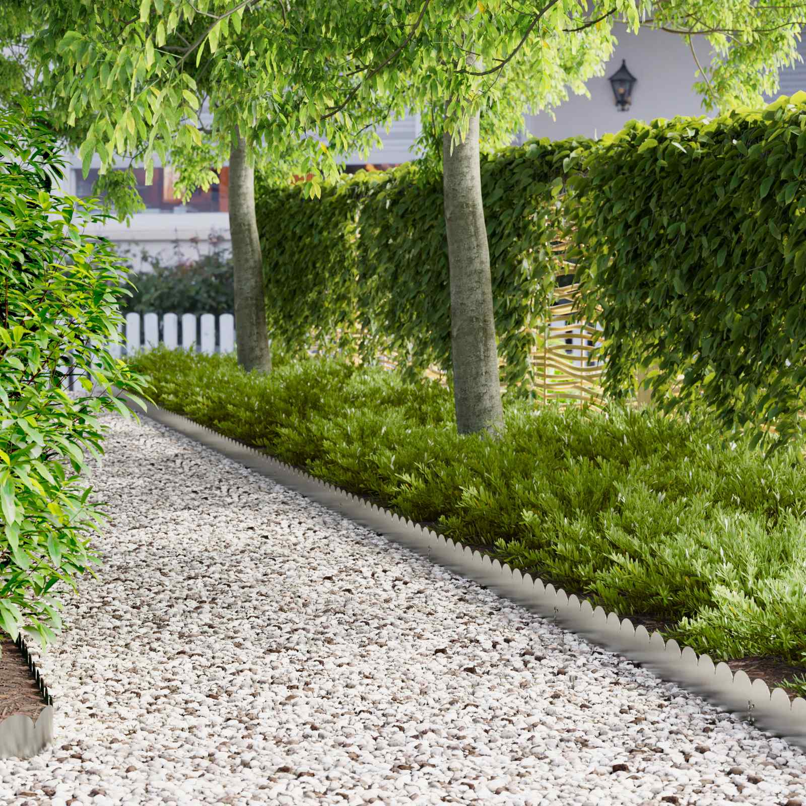 Gazonrand 10 pcs 103 x 15 cm Staal Zilverkleurig – afbeelding 1