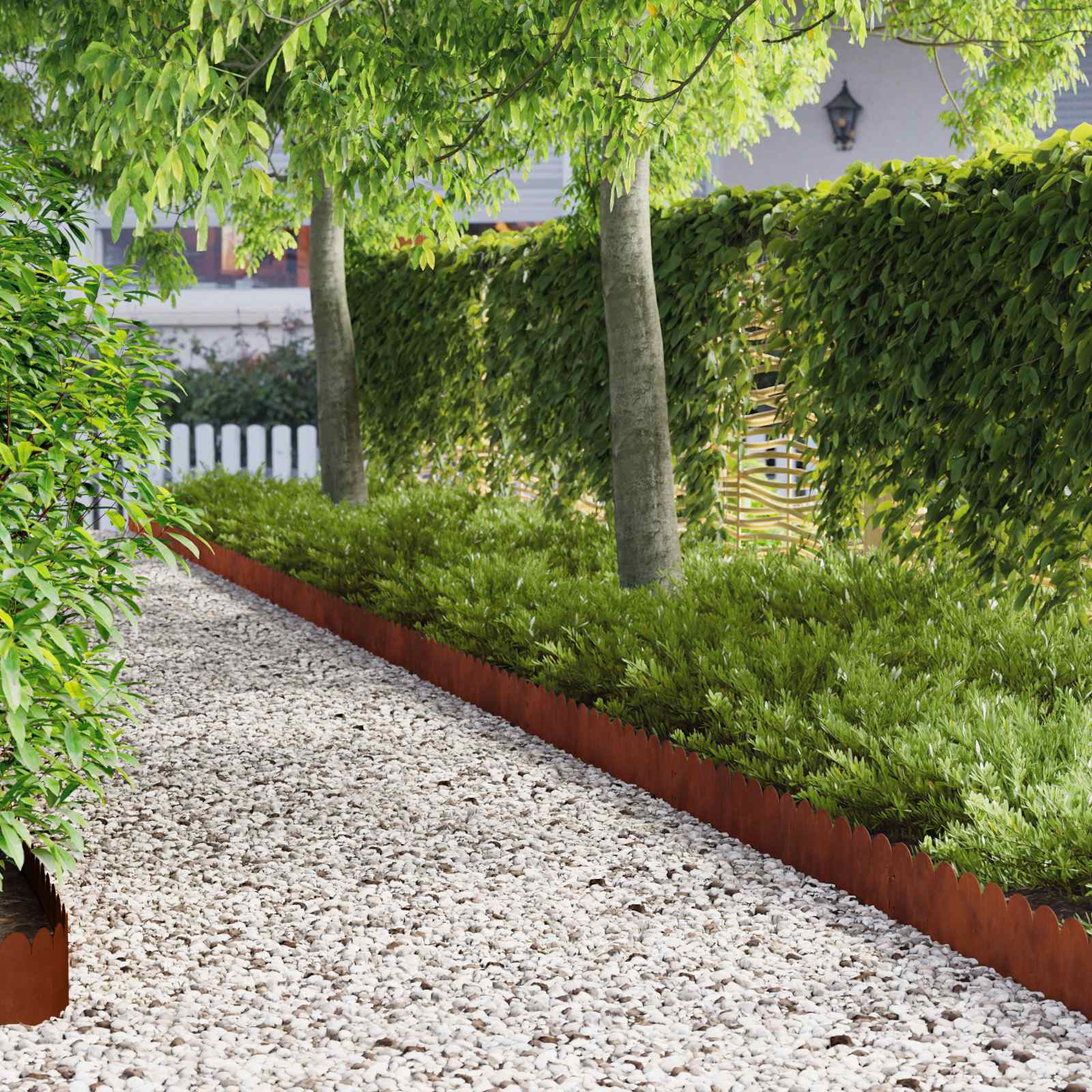 Gazonrand 10 pcs 103 x 20 cm Staal Roestig