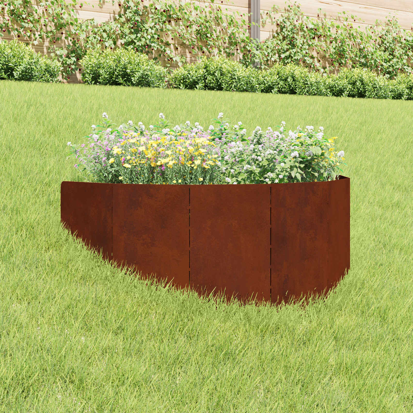 Gazonrand 100 x 45 cm Staal Roestig – afbeelding 1