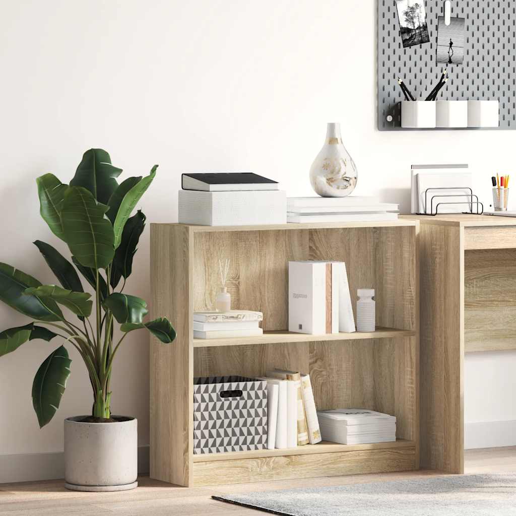 Boekenkast 80x24x75 cm bewerkt hout sonoma eikenkleurig