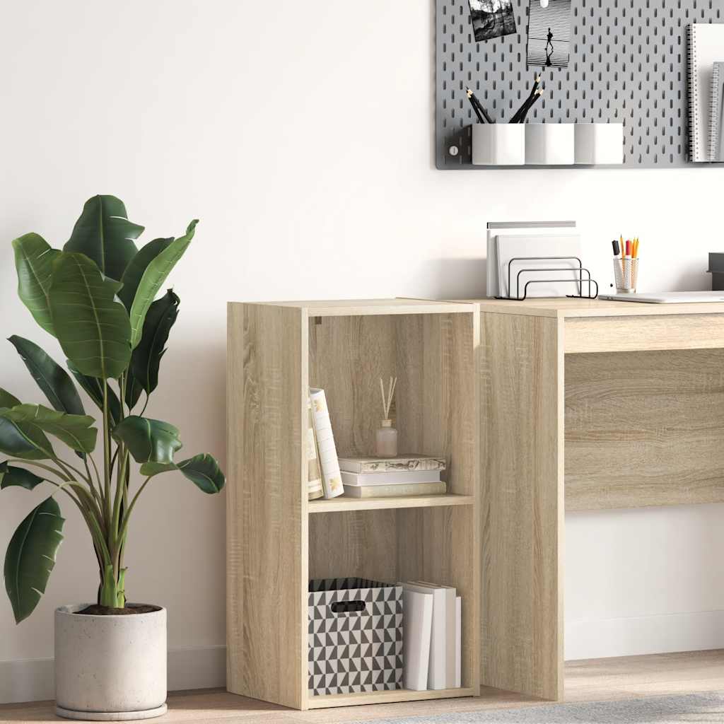 Boekenkast met 2 schappen 40x30x76,5 cm bewerkt hout sonoma eik