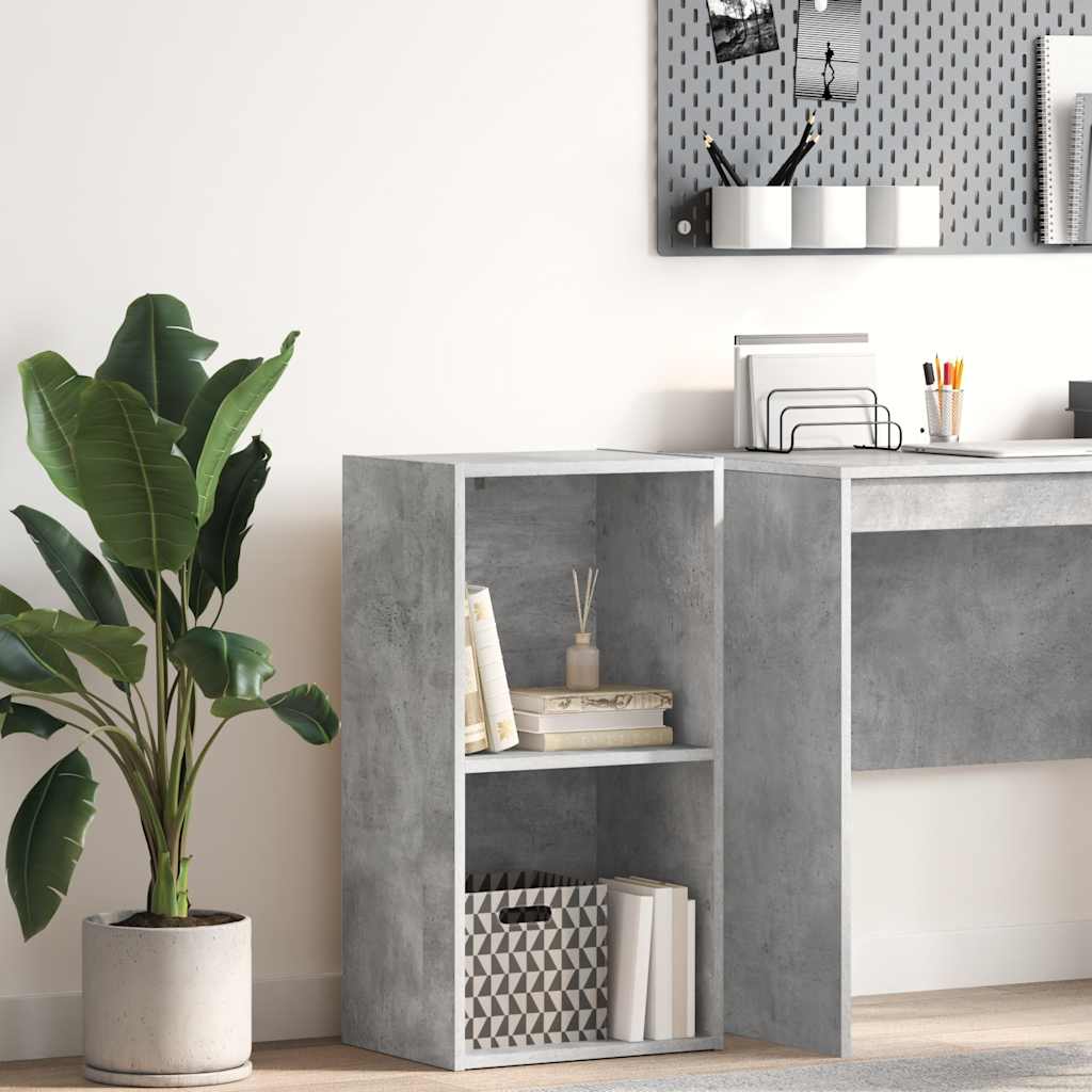 Boekenkast met 2 schappen 40x30x76,5 cm bewerkt hout betongrijs
