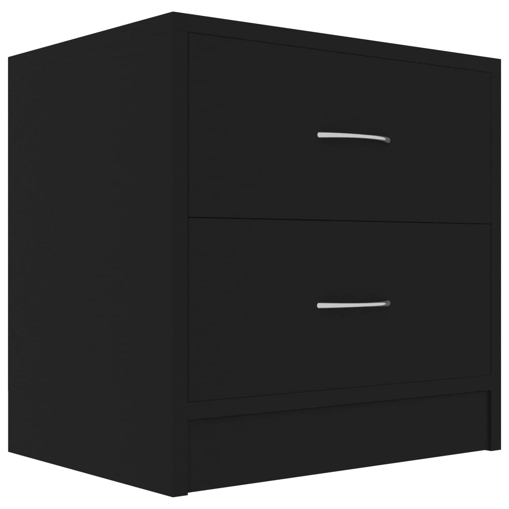 Nachtkastjes 2 st 40x30x40 cm bewerkt hout zwart – afbeelding 3