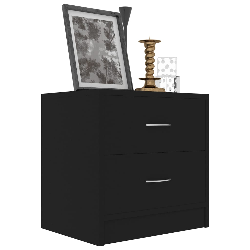 Nachtkastjes 2 st 40x30x40 cm bewerkt hout zwart – afbeelding 4