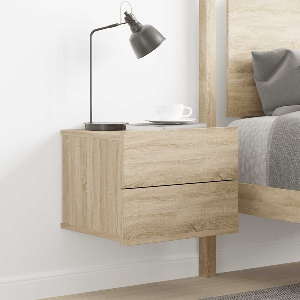Nachtkastje 40x30x30 cm bewerkt hout sonoma eikenkleurig