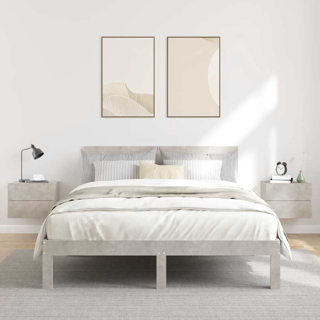 Nachtkastjes 2 st 40x30x30 cm bewerkt hout betongrijs
