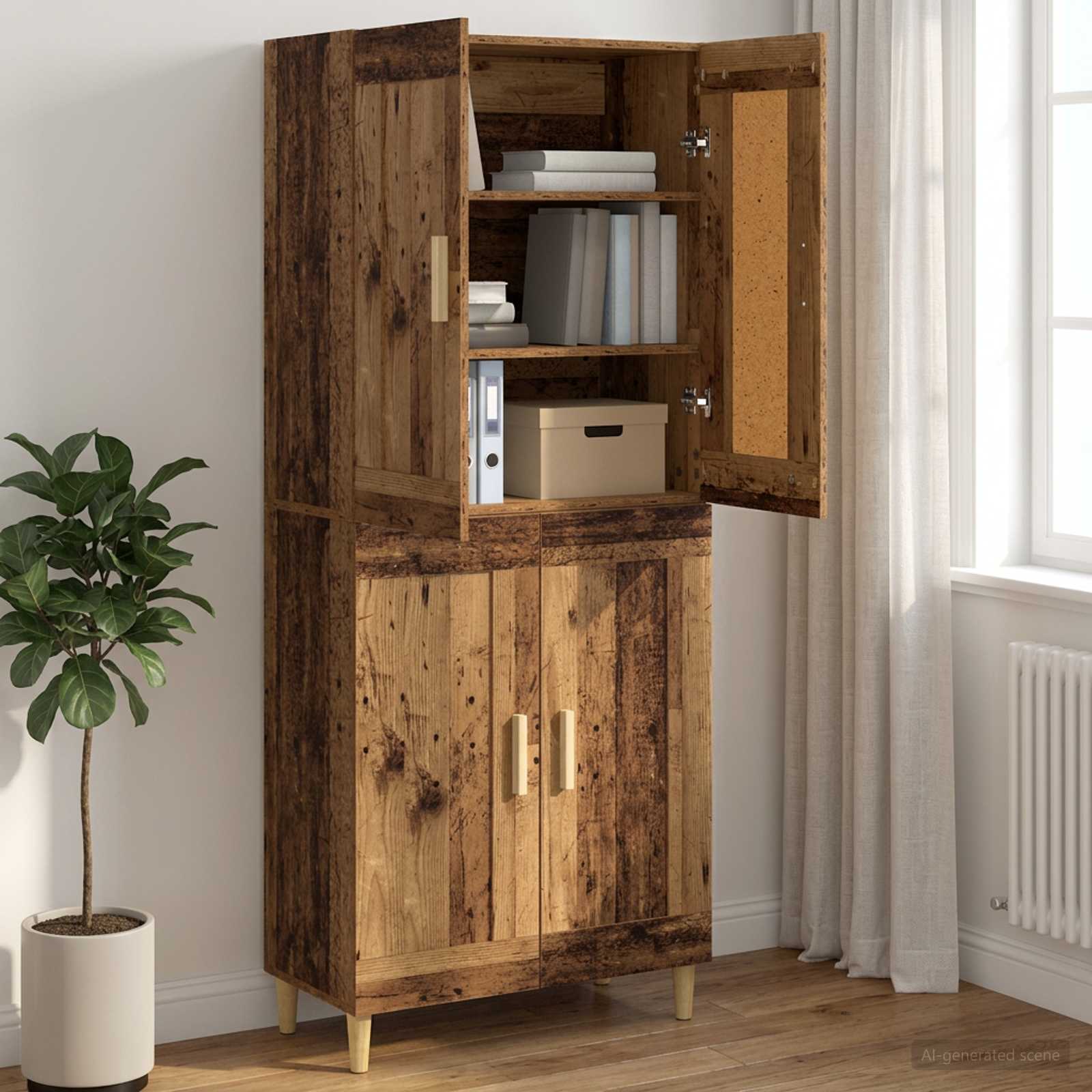Dressoir Oud hout 69,5 x 34 x 90 cm Bewerkt hout