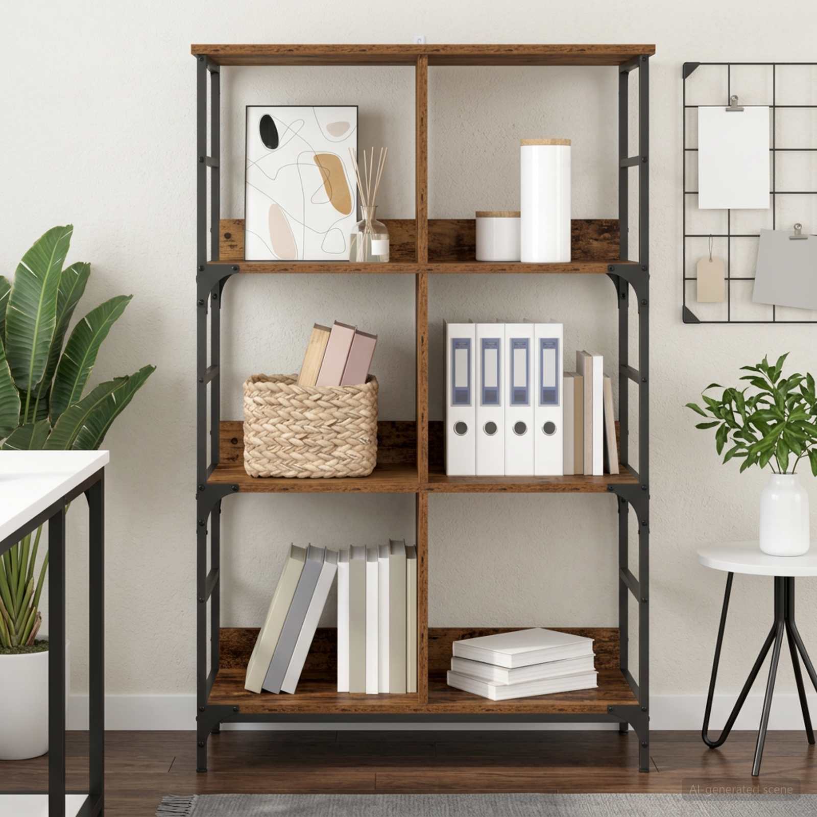 Boekenkast Oud hout 78,5 x 33 x 117,5 cm metaal PB