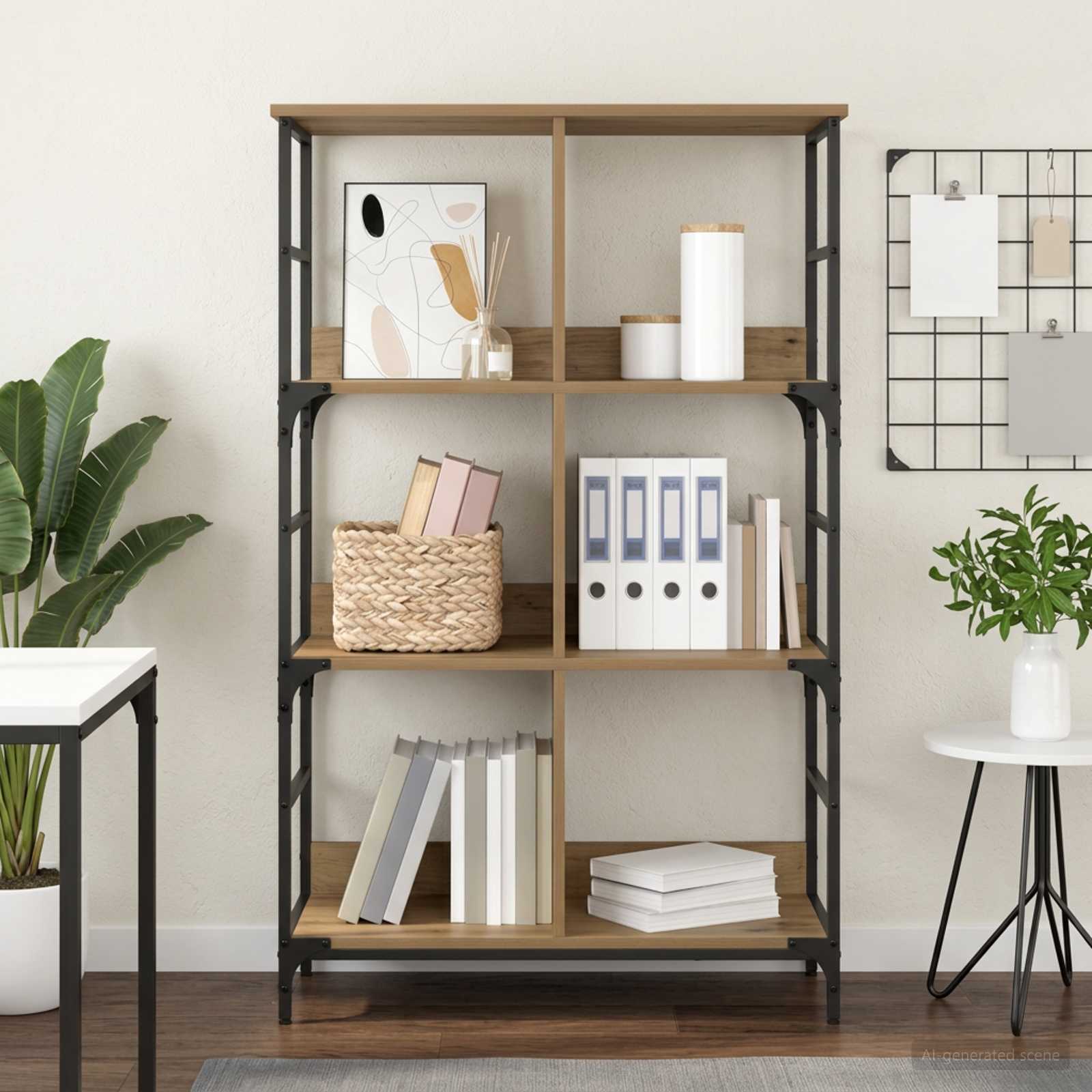 Boekenkast 4-laags 78,5 x 33 x 117,5 cm metaal PB