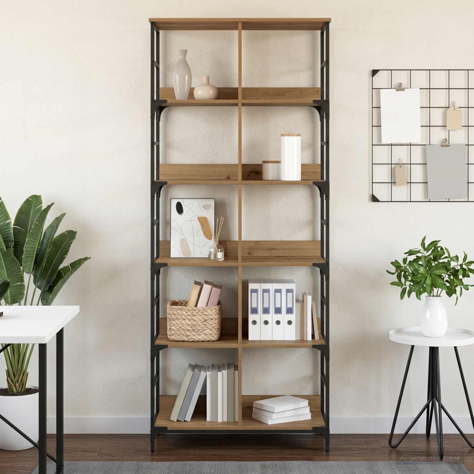 Boekenkast 4-laags 78,5 x 33 x 188,5 cm metaal PB