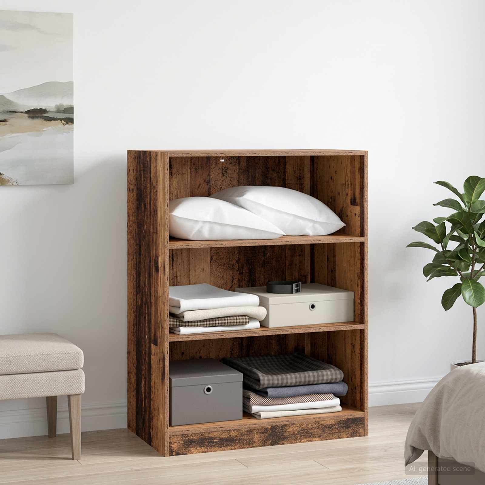Kledingkast met plank met opslag Oud hout 77 x 48 x 102 cm PB