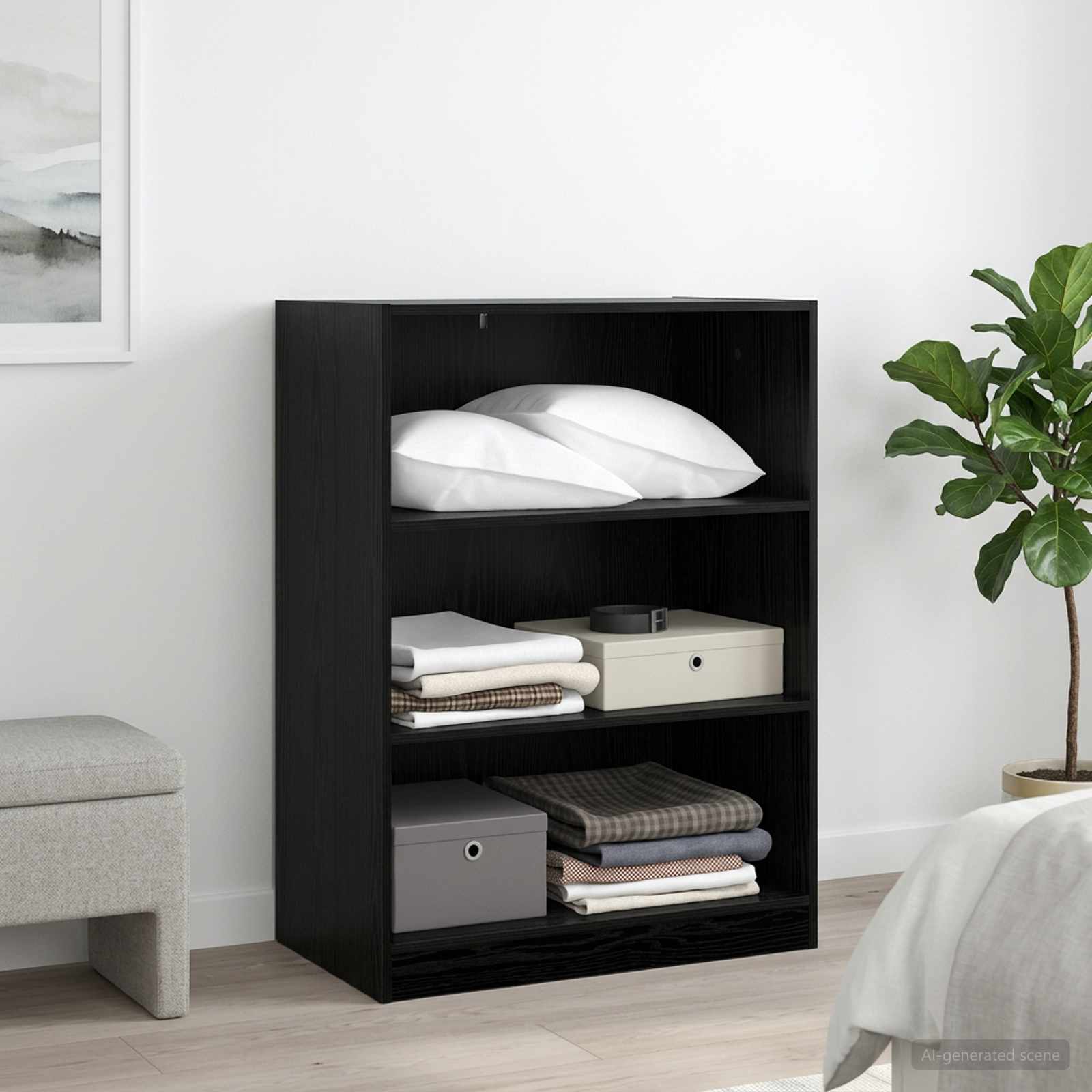 Kledingkast met plank Zwart eiken 77 x 48 x 102 cm PB