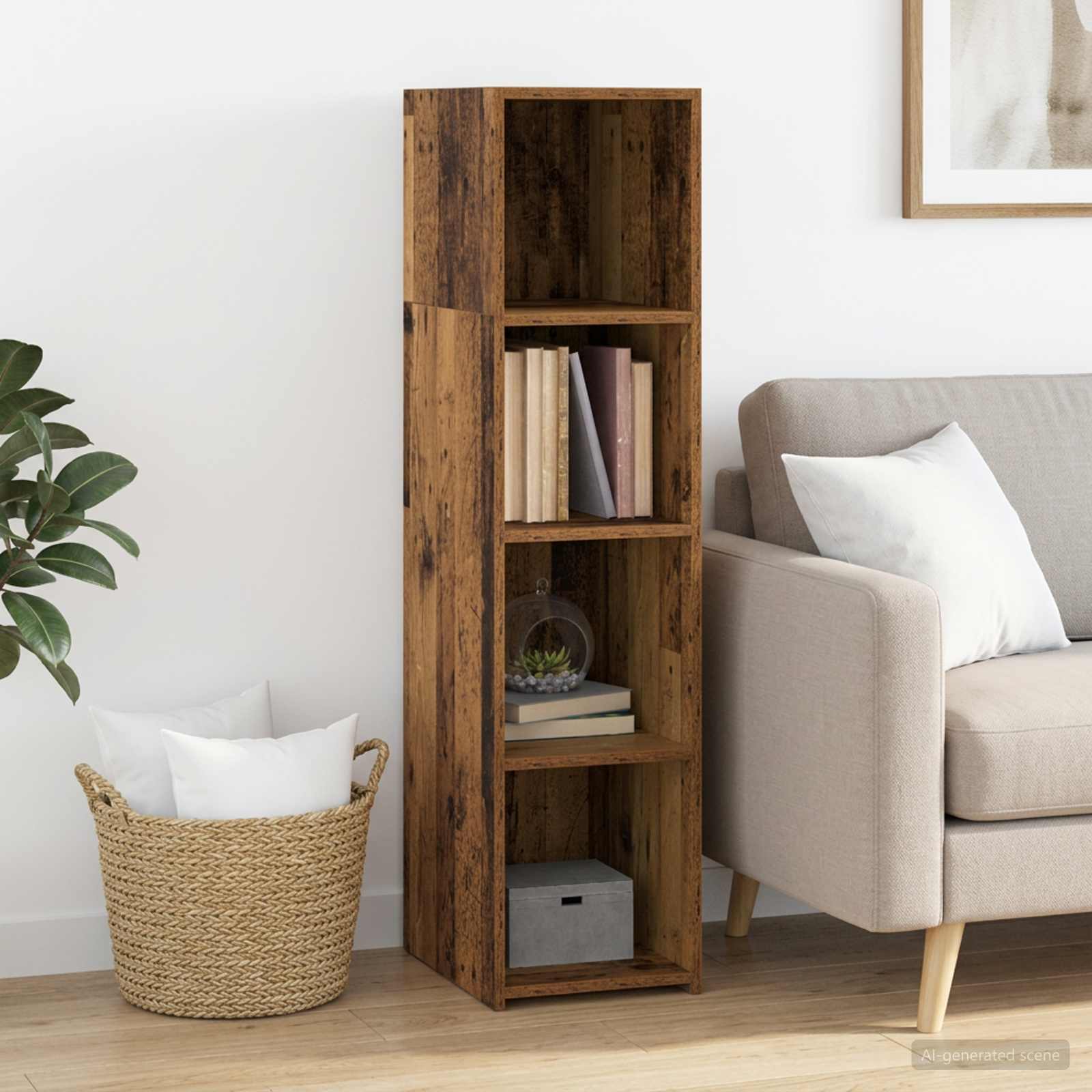 Hoge kast Oud hout 30 x 41 x 124 cm Bewerkt hout