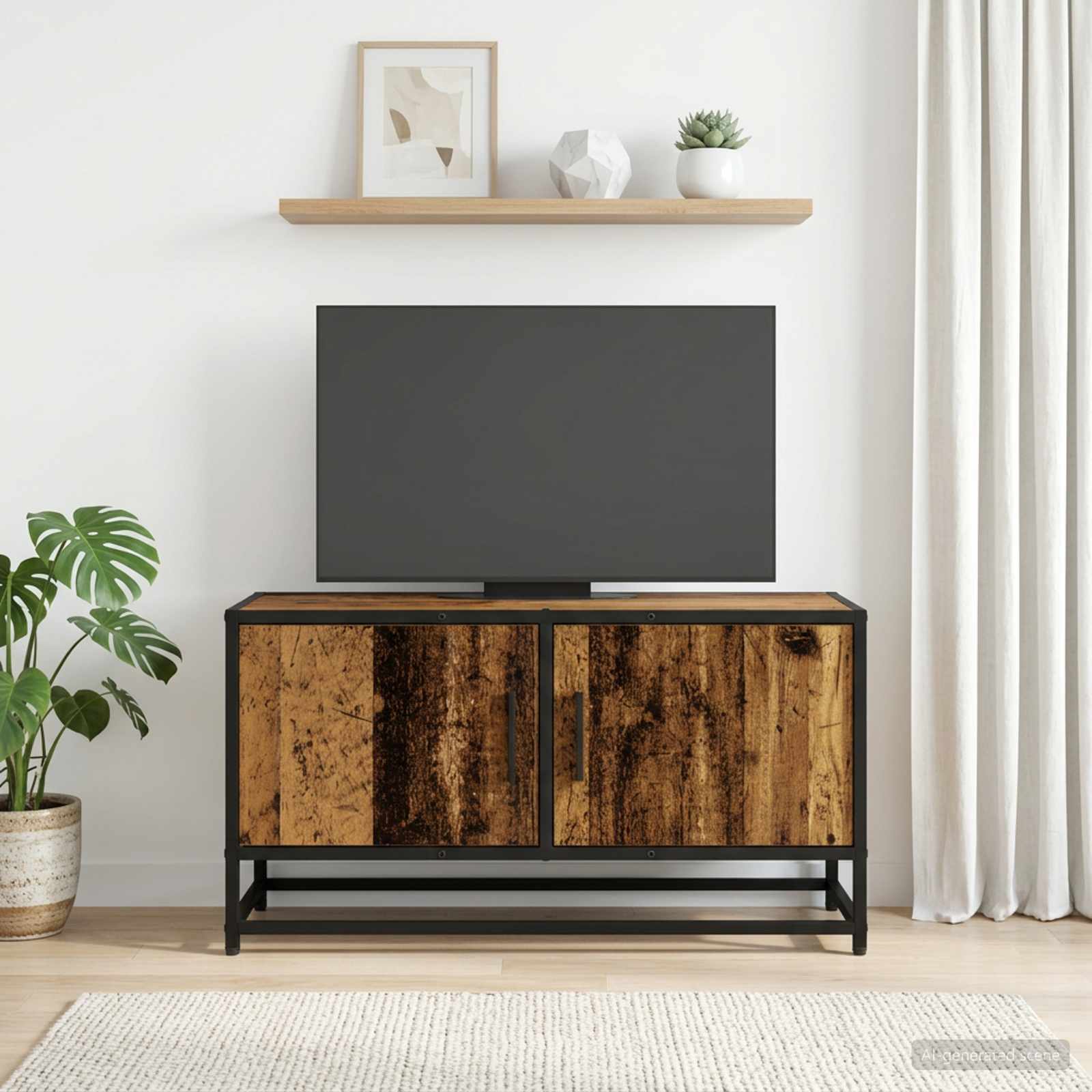 TV-kast 80 x 34,5 x 40 cm Oud hout Bewerkt hout