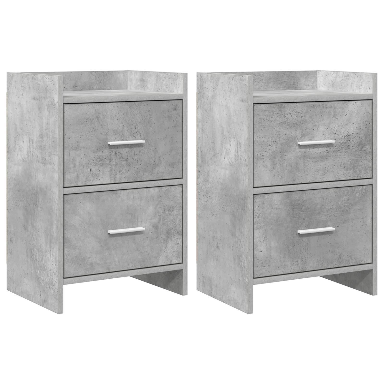 Nachtkastjes 2 pcs Betongrijs 40 x 30 x 60 cm Bewerkt hout – afbeelding 1