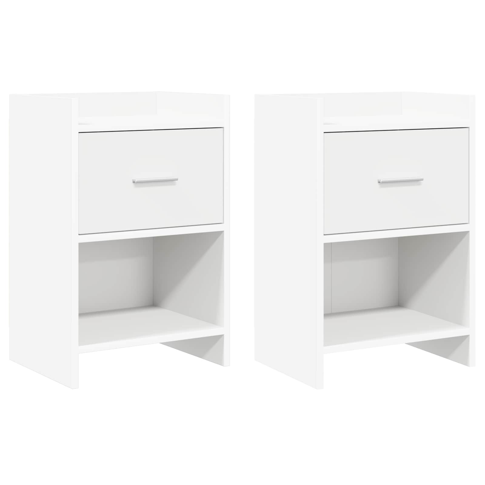 Nachtkastjes 2 pcs Wit 40 x 30 x 60 cm Bewerkt hout – afbeelding 1