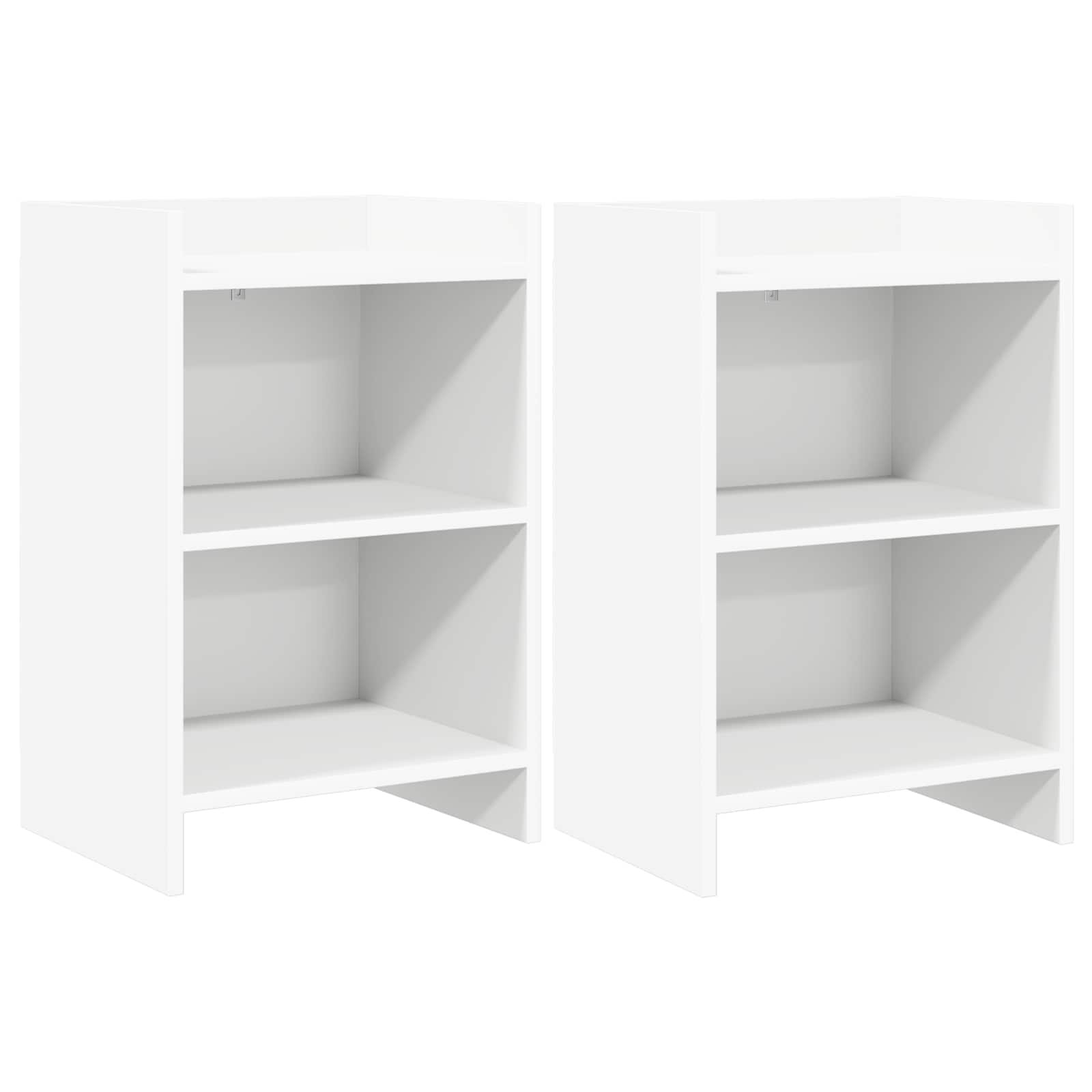 Nachtkastjes 2 pcs Wit 40 x 30 x 60 cm Bewerkt hout