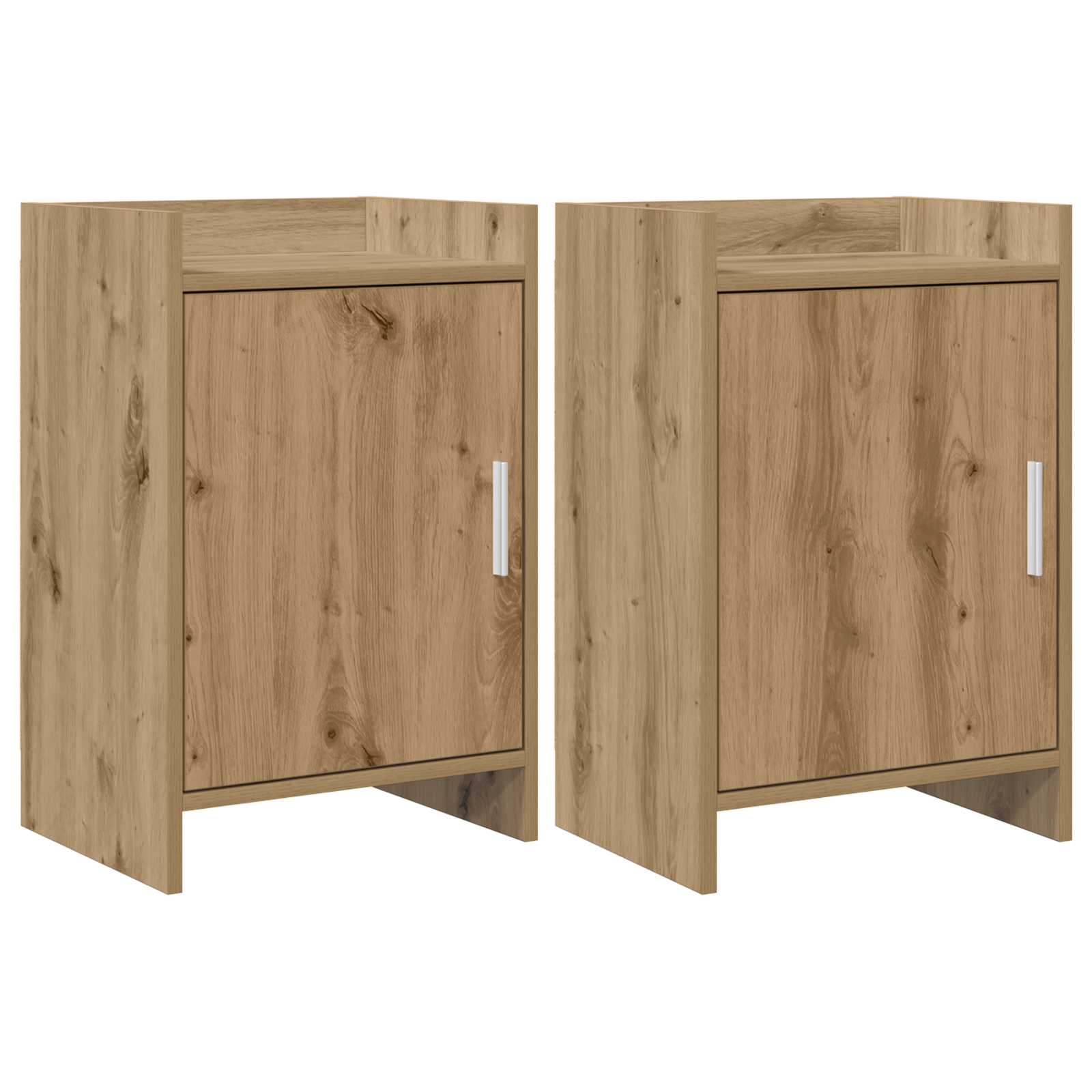Nachtkastjes 2 st Artisanaal eiken 40 x 30 x 60 cm Bewerkt hout