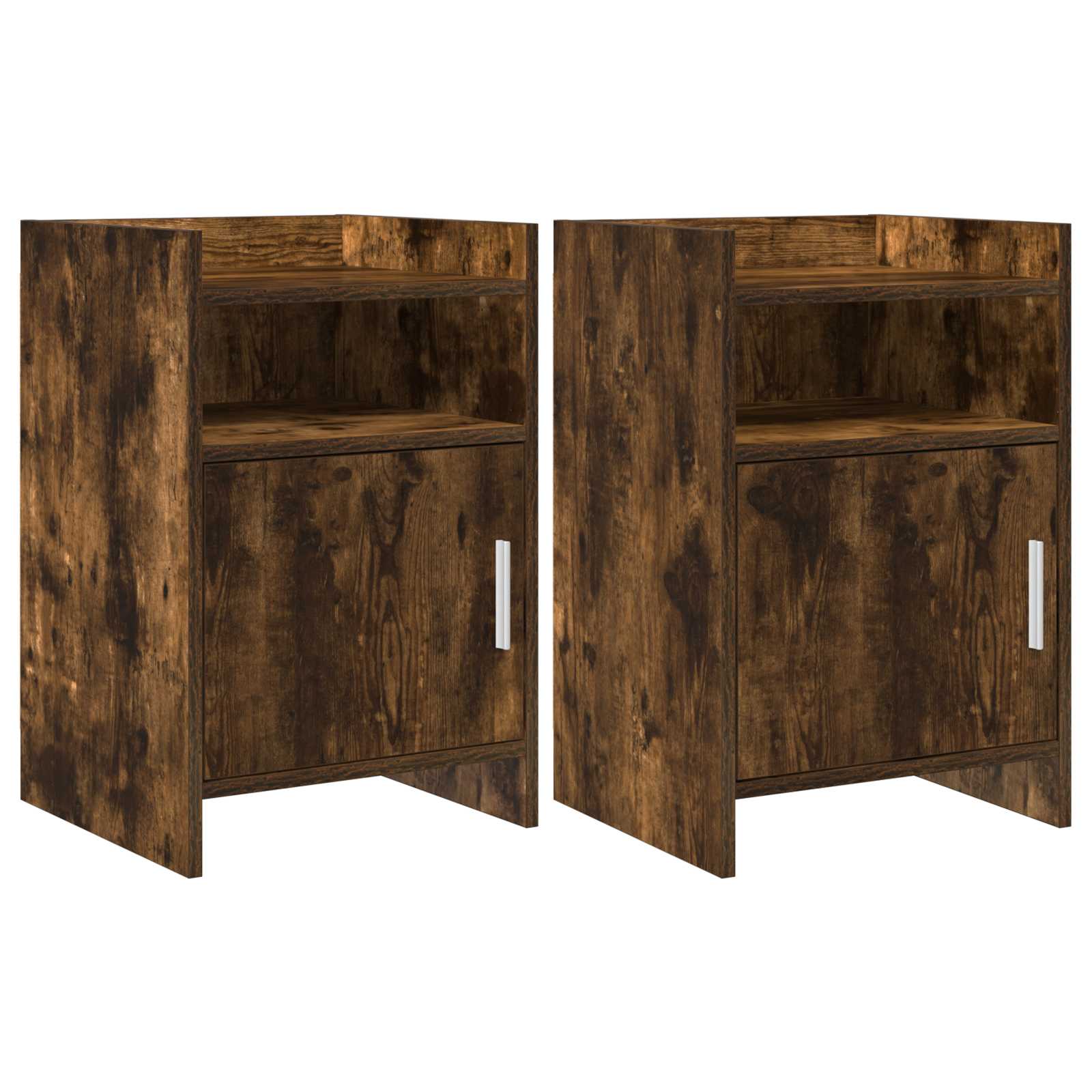 Nachtkastjes 2 pcs Gerookt eiken 40 x 36 x 60 cm Bewerkt hout – afbeelding 1